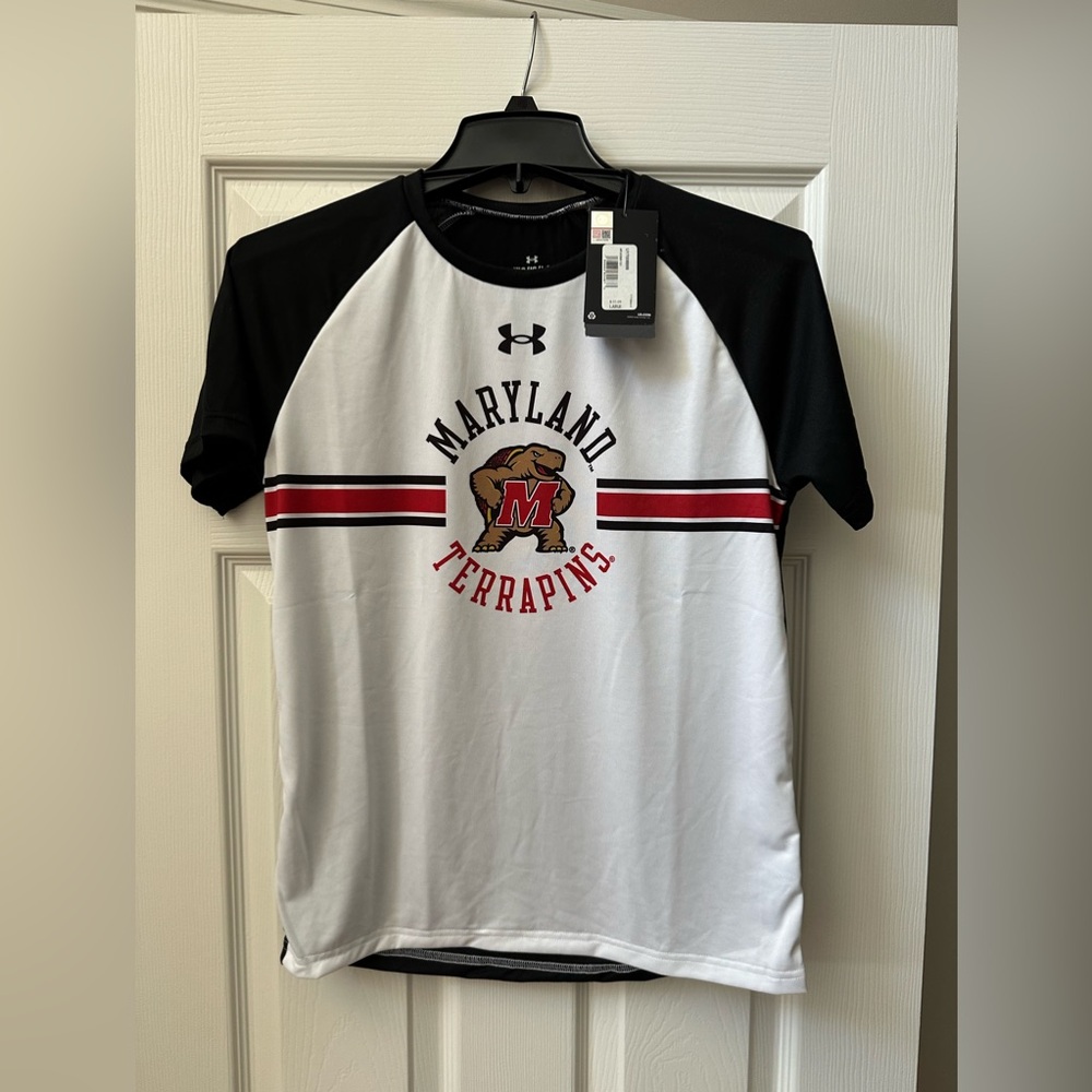 Under Armour Maryland YOUTH L Athletic T-Shirt NWT